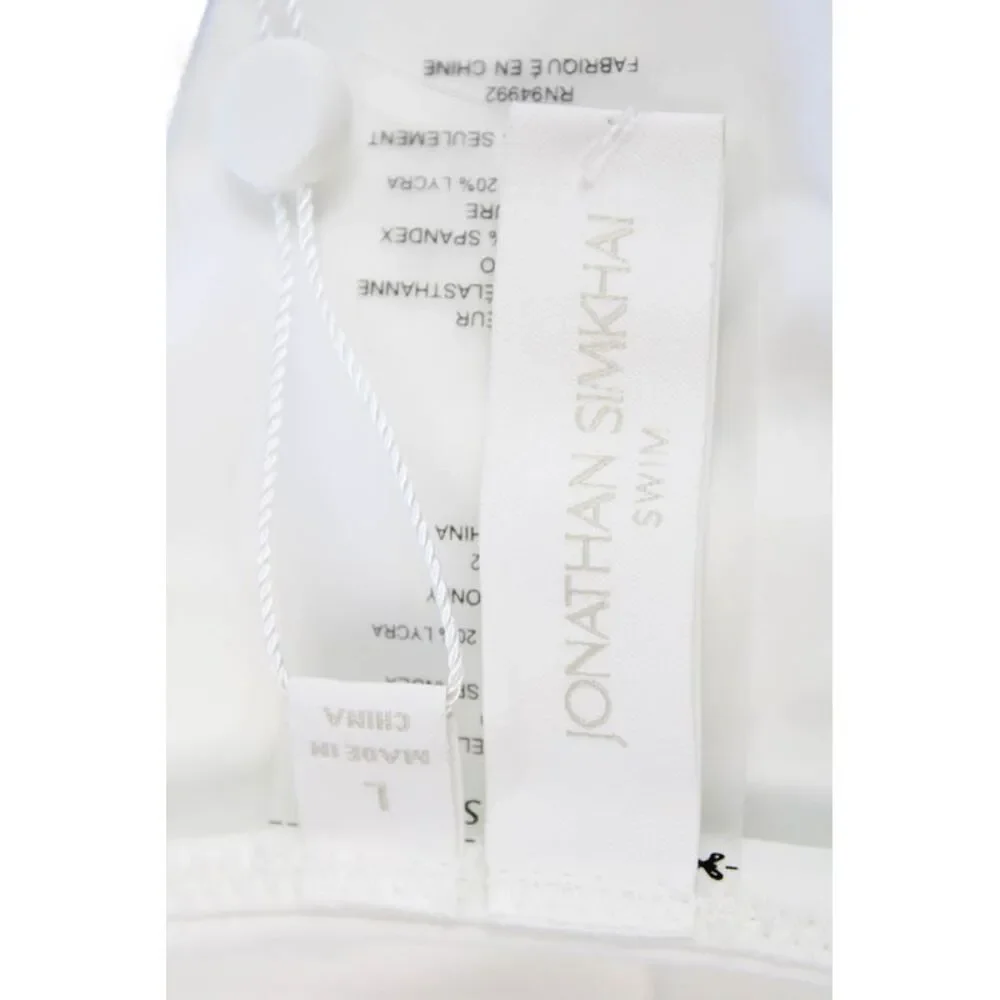 Jonathan Simkhai Swim Womens Swimwear Pull-On Bikini Bottom White Size L